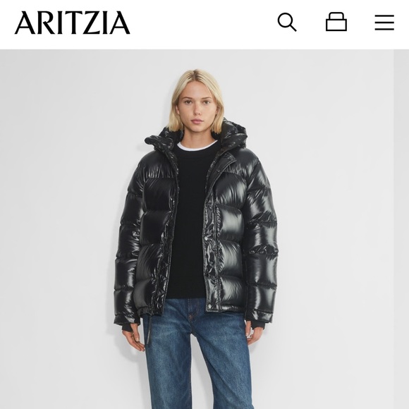 The Super Puff™ - Hi-Gloss French Taffeta Premium Down Puffer Jacket Black 2XS - Picture 3 of 4